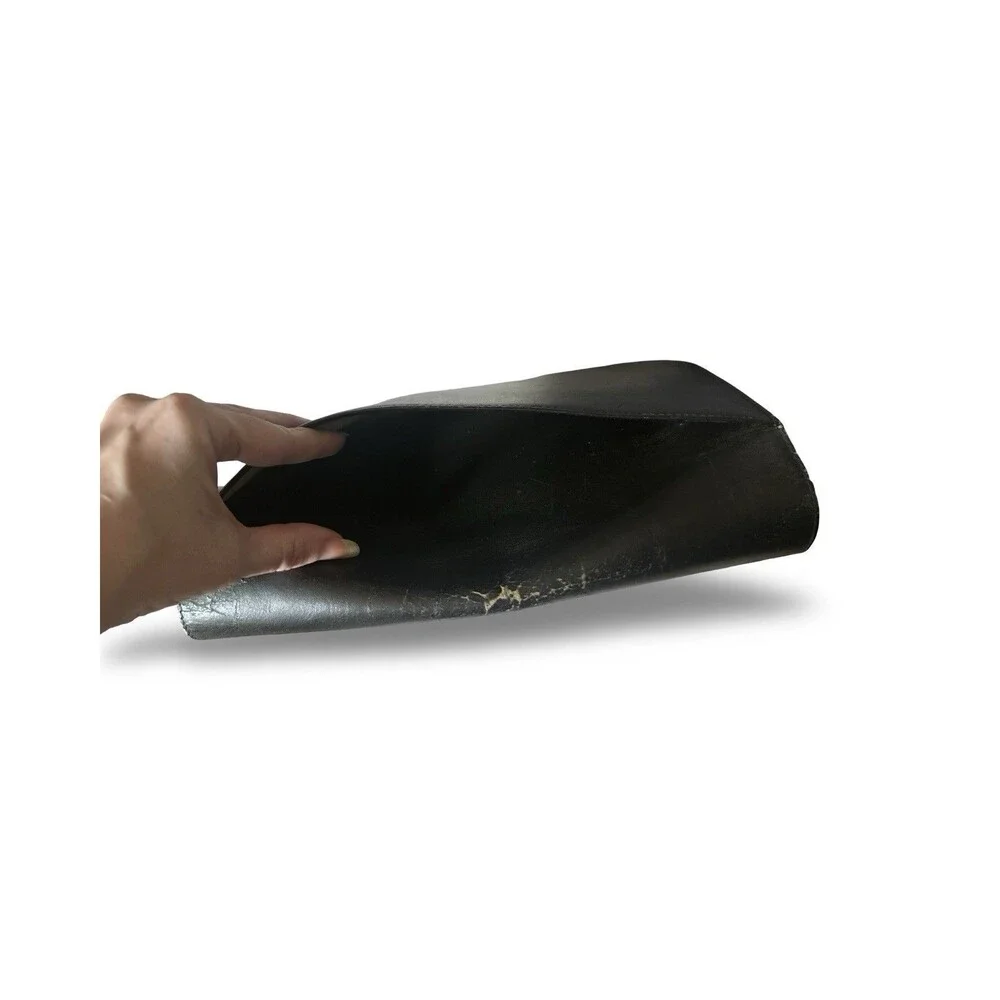 Authentic dunhill Leather Second bag Clutch bag Black working lock
